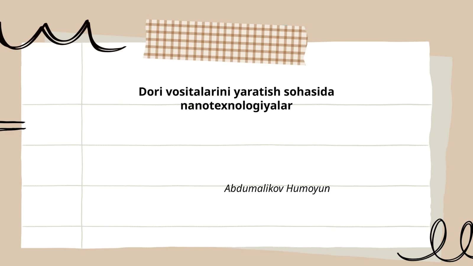 Nanotexnologiyalarning asosiy tushunchalari