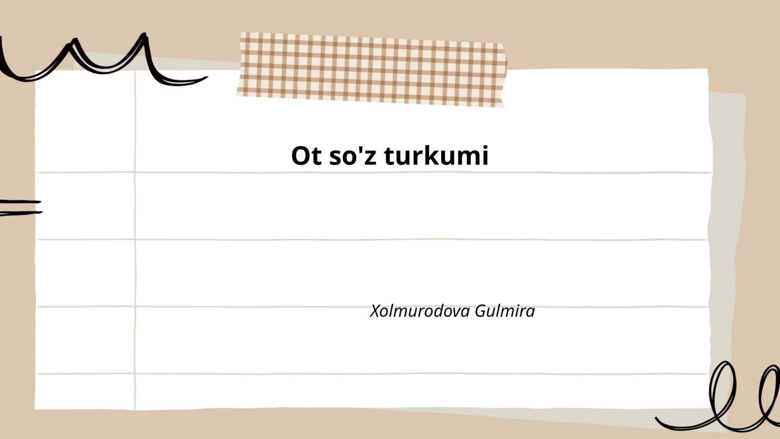 Ot so'z turkumi