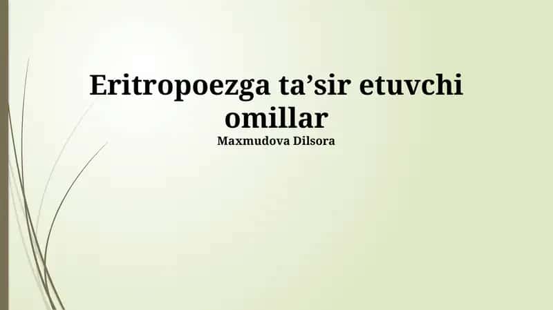 Eritropoezga ta'sir etuvchi omillar