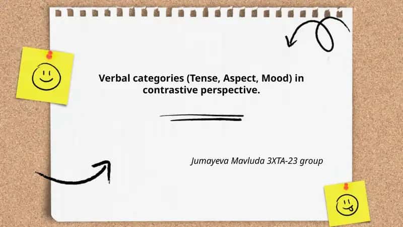 Verbal categories (Tense, Aspect, Mood) in contrastive perspective