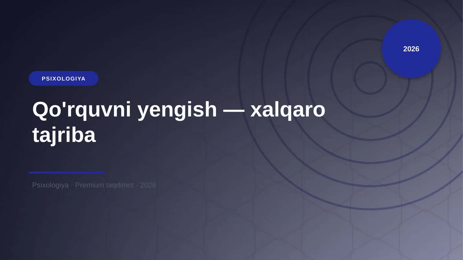 Qo'rquvni yengish — xalqaro tajriba