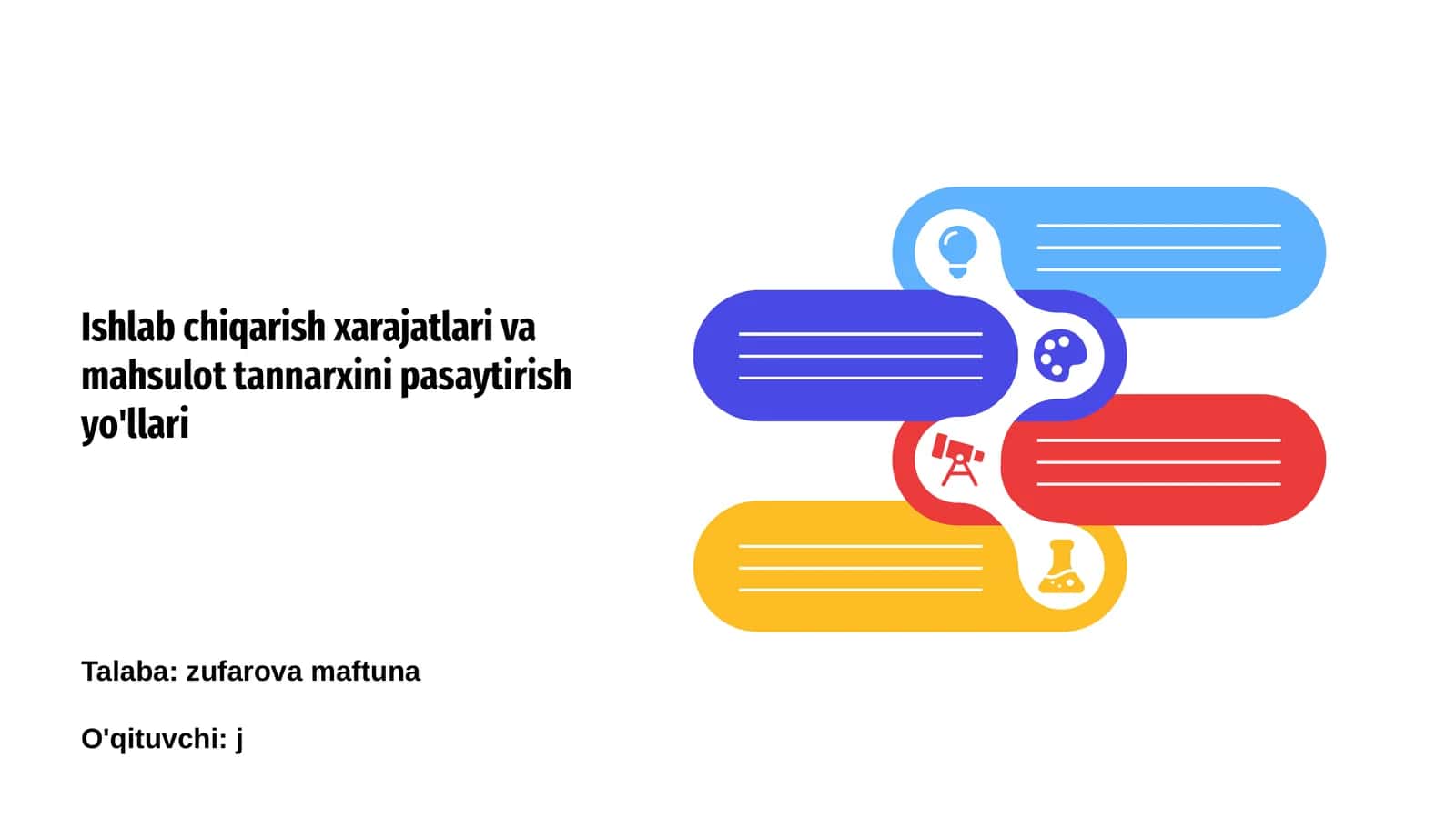 Ishlab chiqarish xarajatlari va mahsulot tannarxini pasaytirish yo'llari