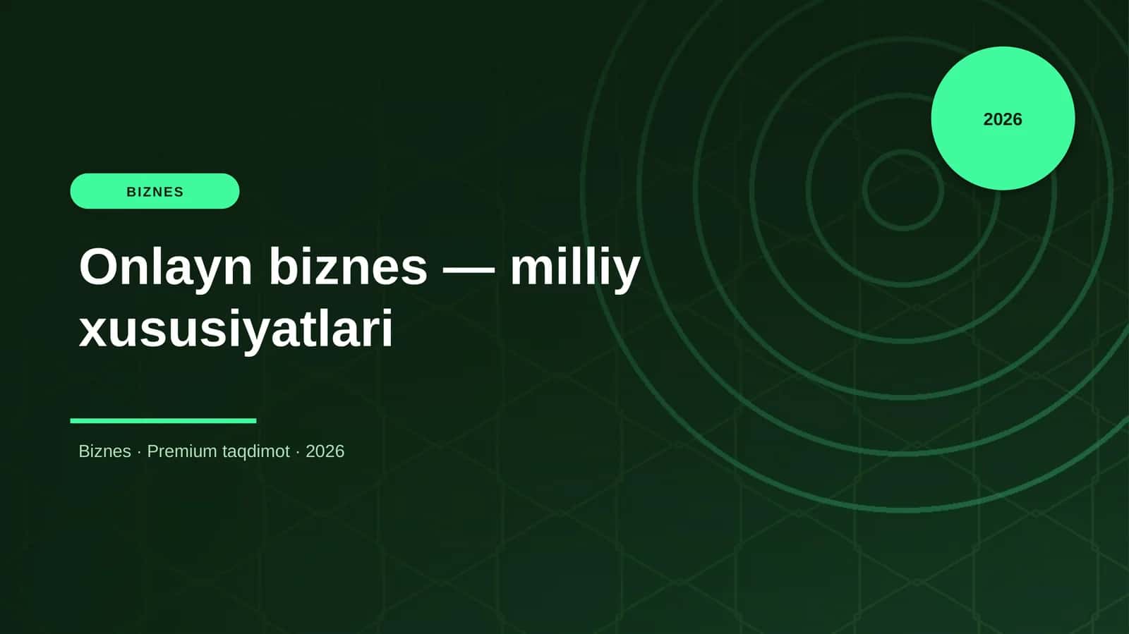 Onlayn biznes — milliy xususiyatlari