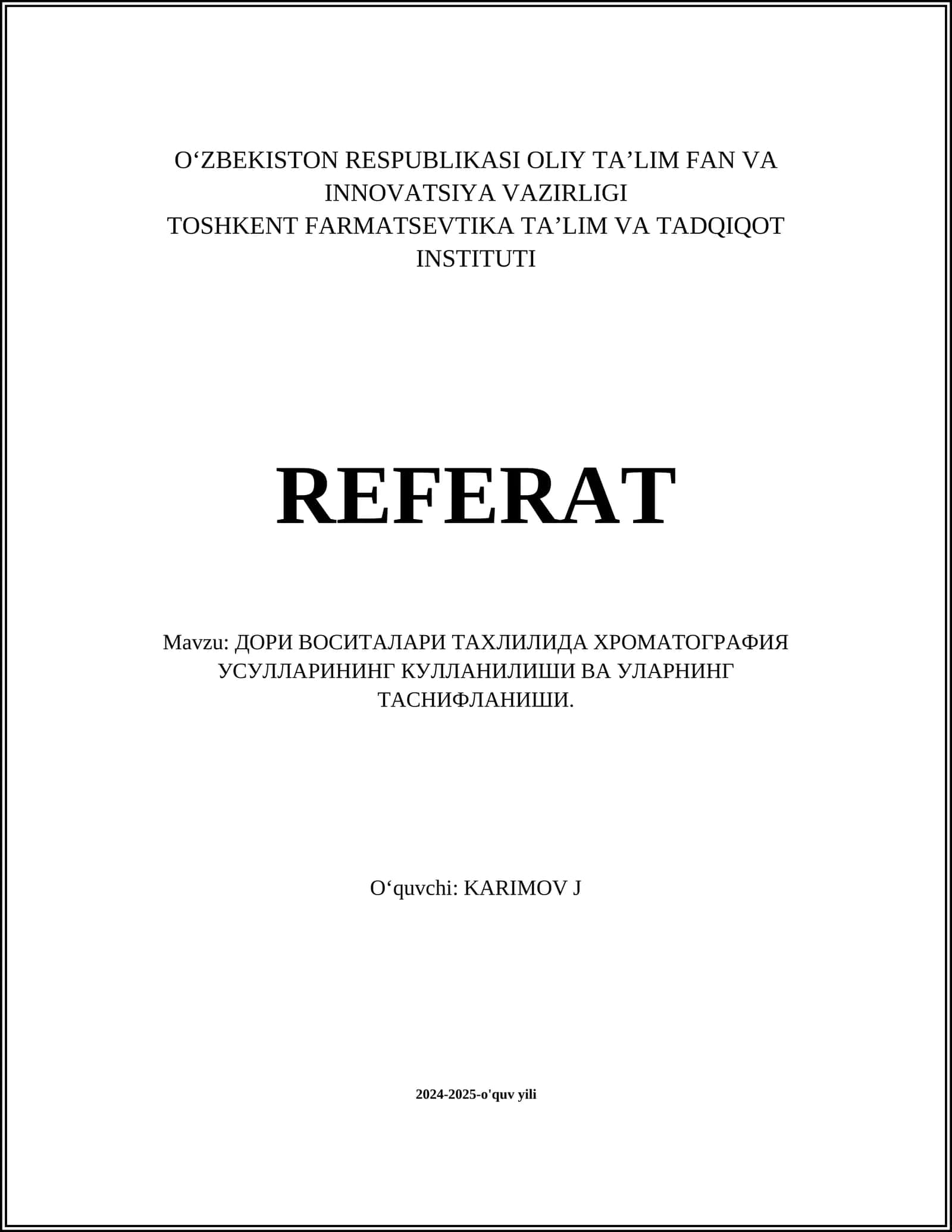 Хроматография усуллари