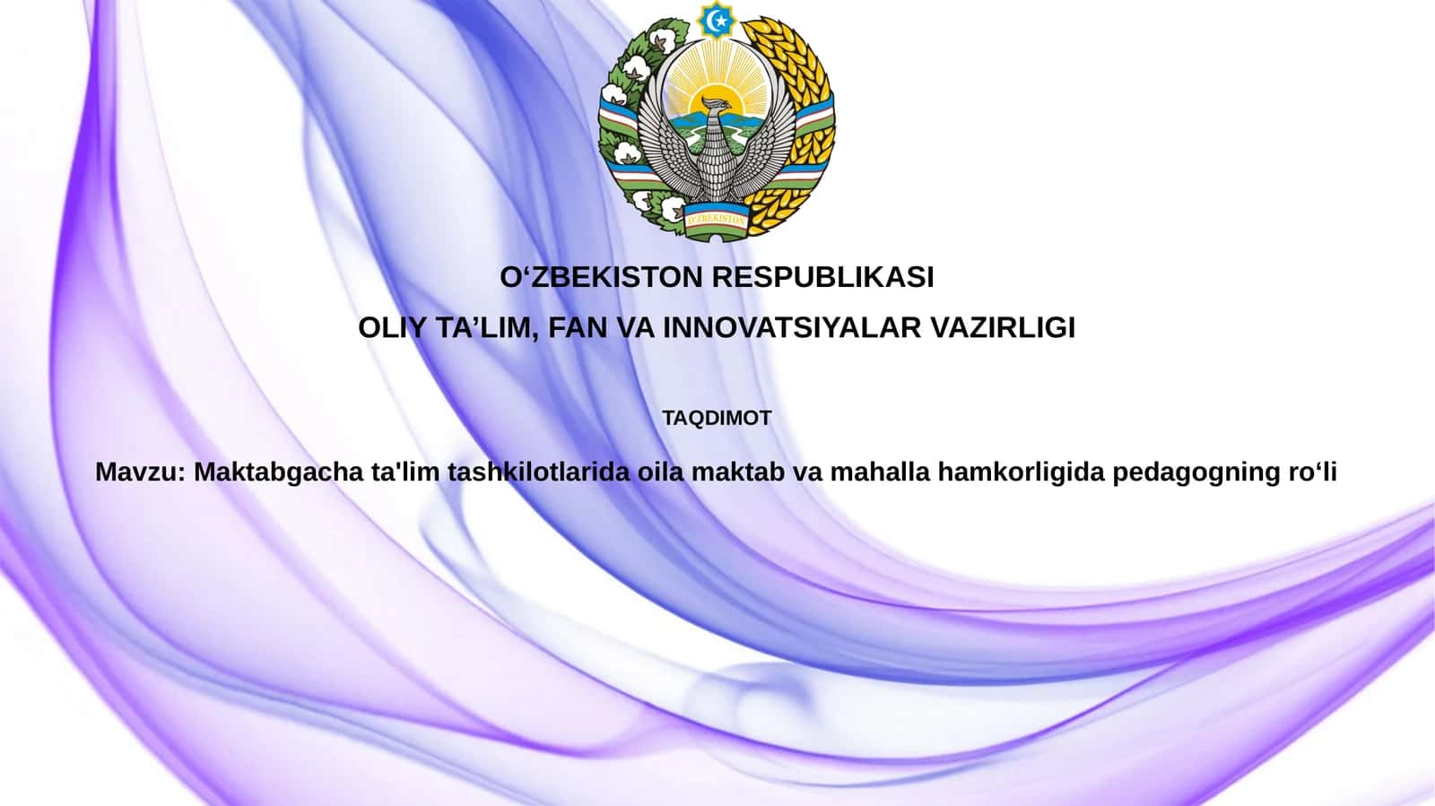 Maktabgachata'limtashkilotlaridaoilamaktabvamahallahamkorligidapedagogningroʻli