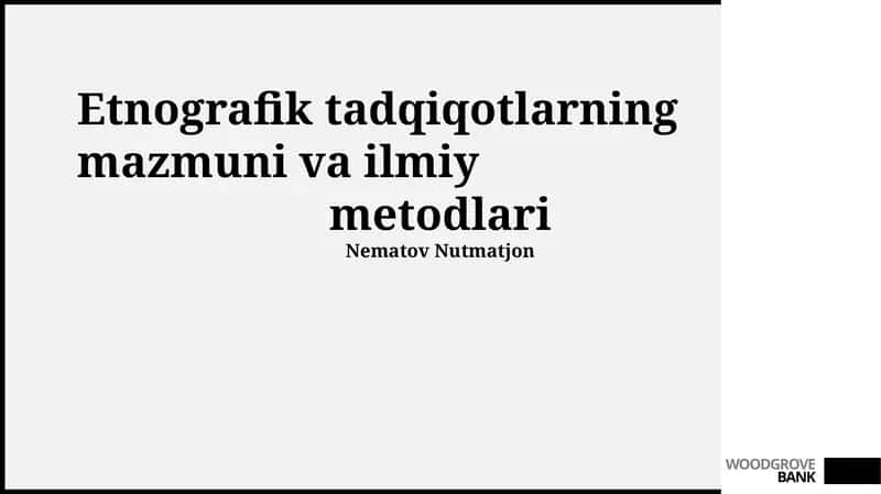 Etnografik tadqiqotning mohiyati