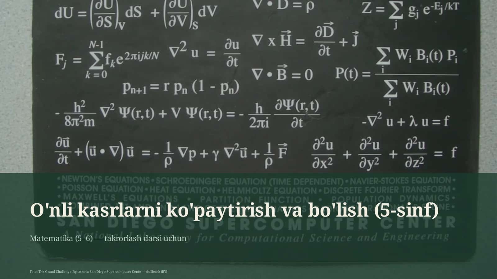 O'nli kasrlarni ko'paytirish va bo'lish (5-sinf)