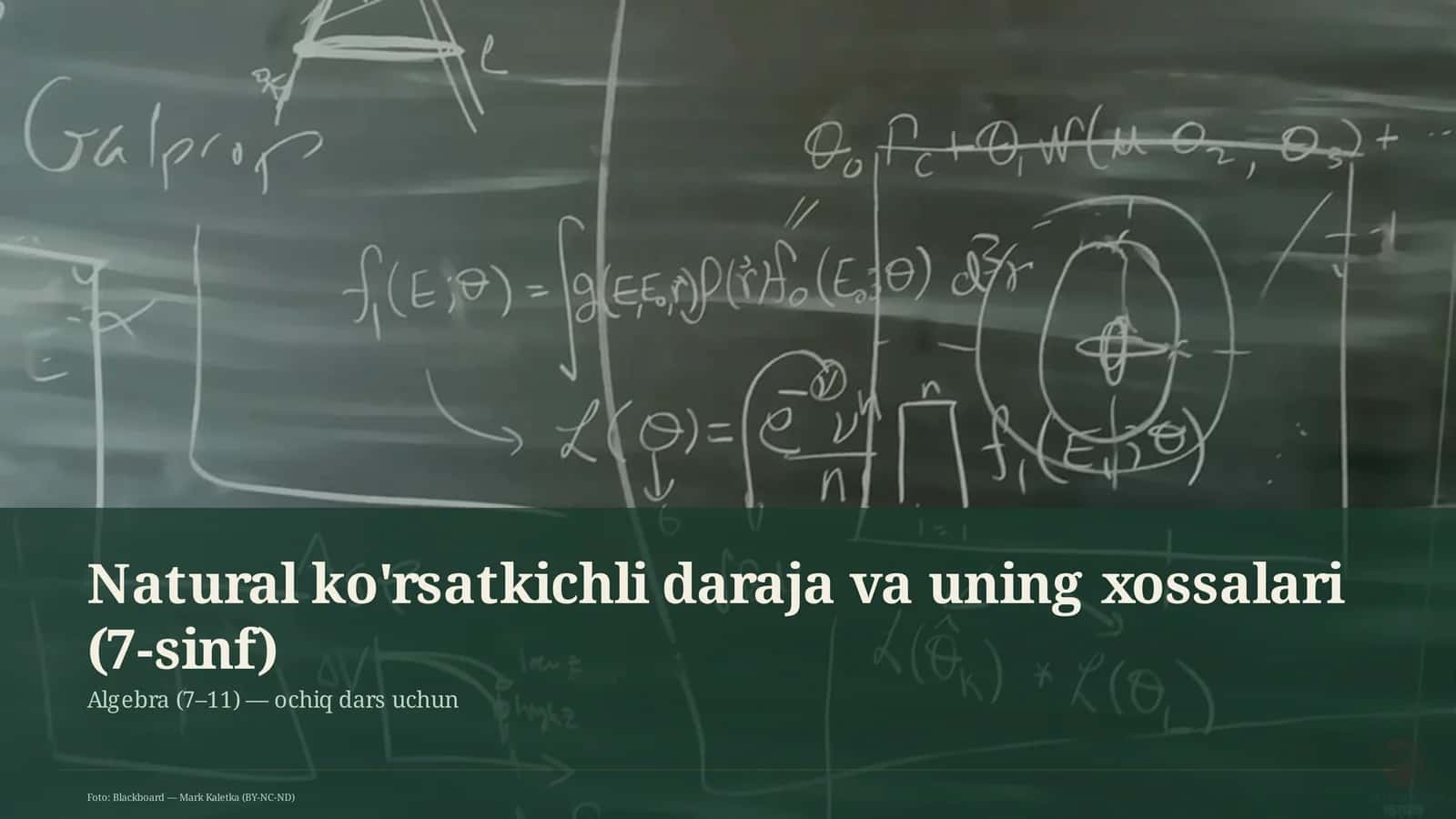 Algebra (7–11) — ochiq dars uchun