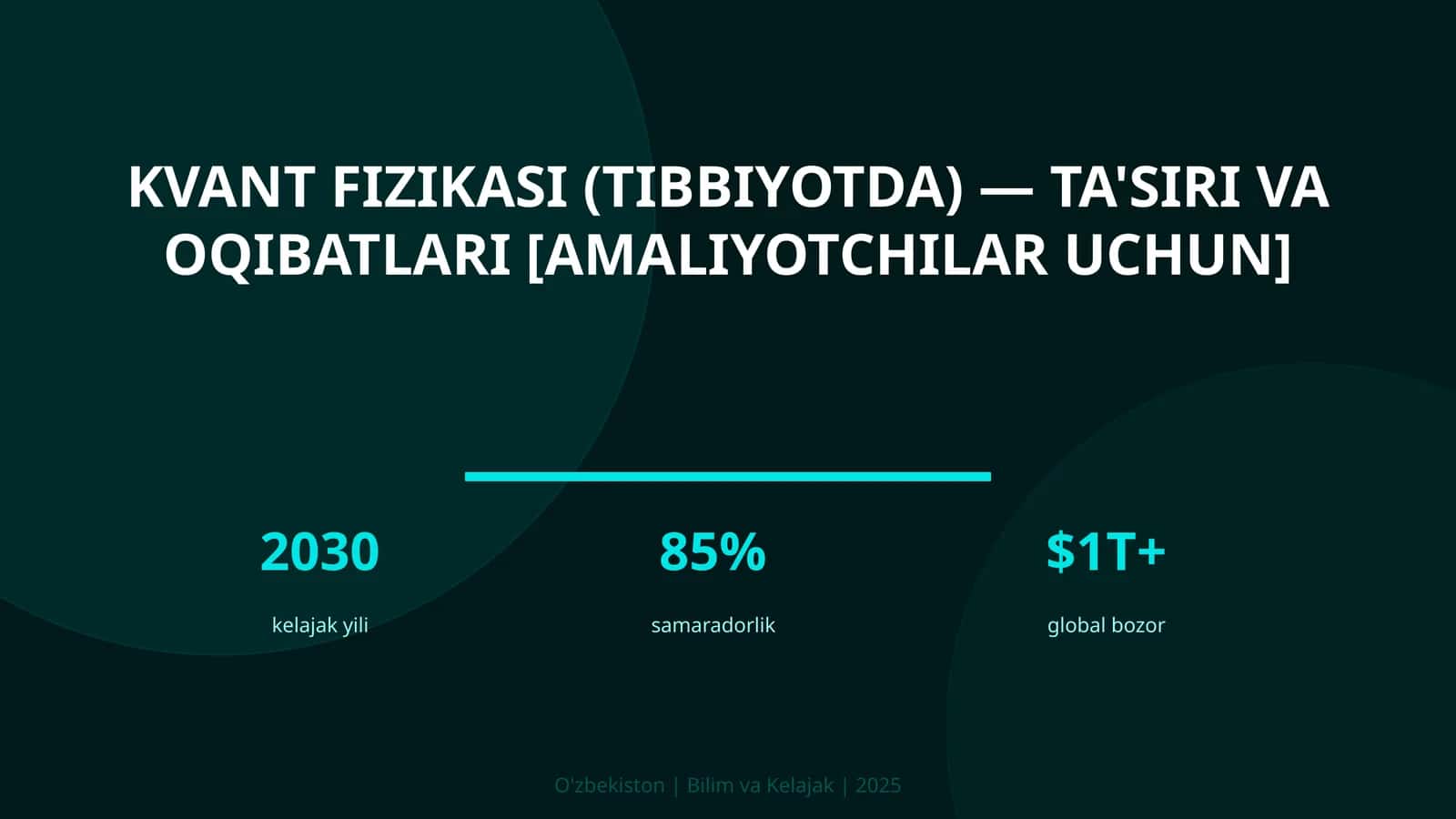 Kvant fizikasi (tibbiyotda) — ta'siri va oqibatlari [amaliyotchilar uchun]