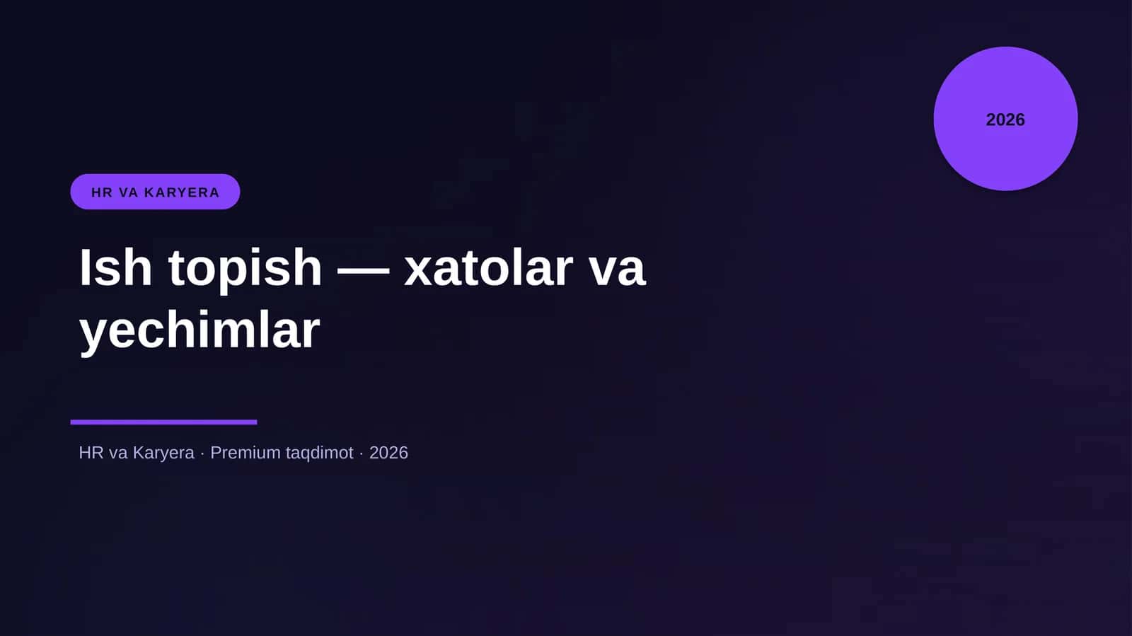 Ish topish — xatolar va yechimlar