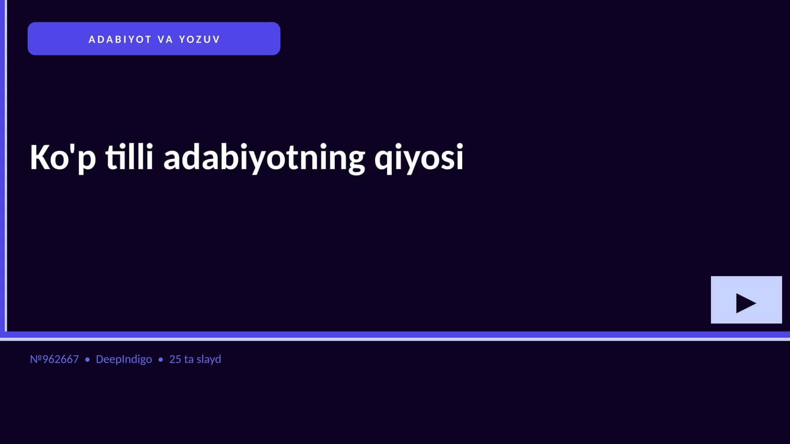Ko'p tilli adabiyotning qiyosi