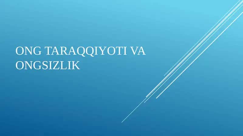 Ong taraqqiyoti va ongsizlik