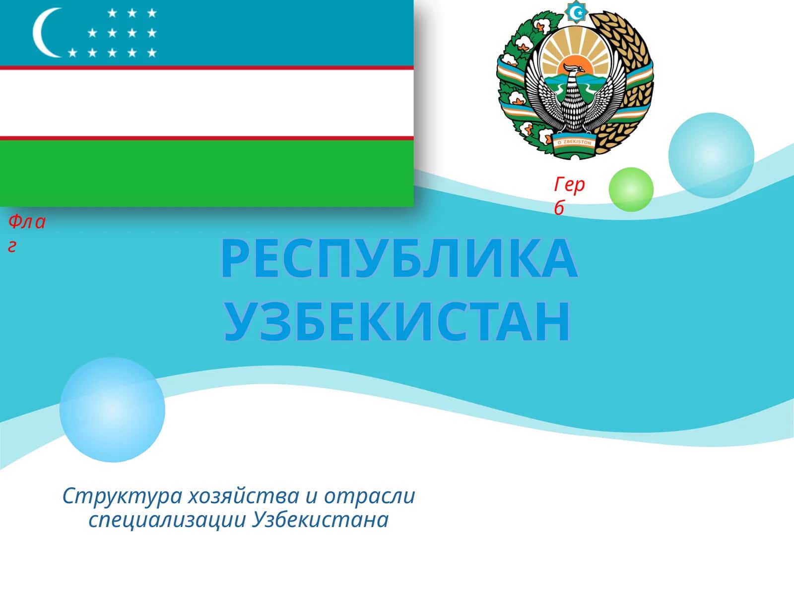 Структура хозяйства и отрасли специализации Республики Узбекистан