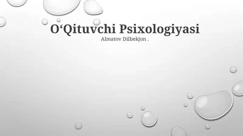 Oʻqituvchi Psixologiyasi