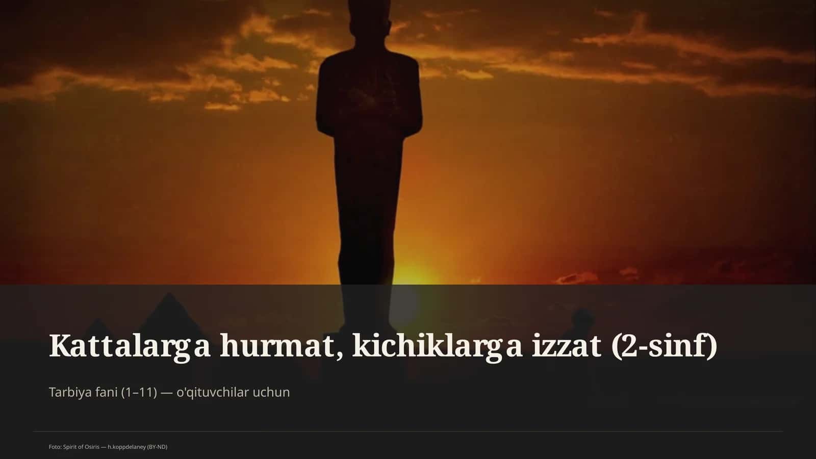 Kattalarga hurmat, kichiklarga izzat (2-sinf)
