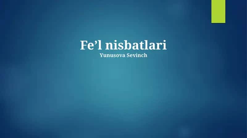 Nisbiy Olmoshlar