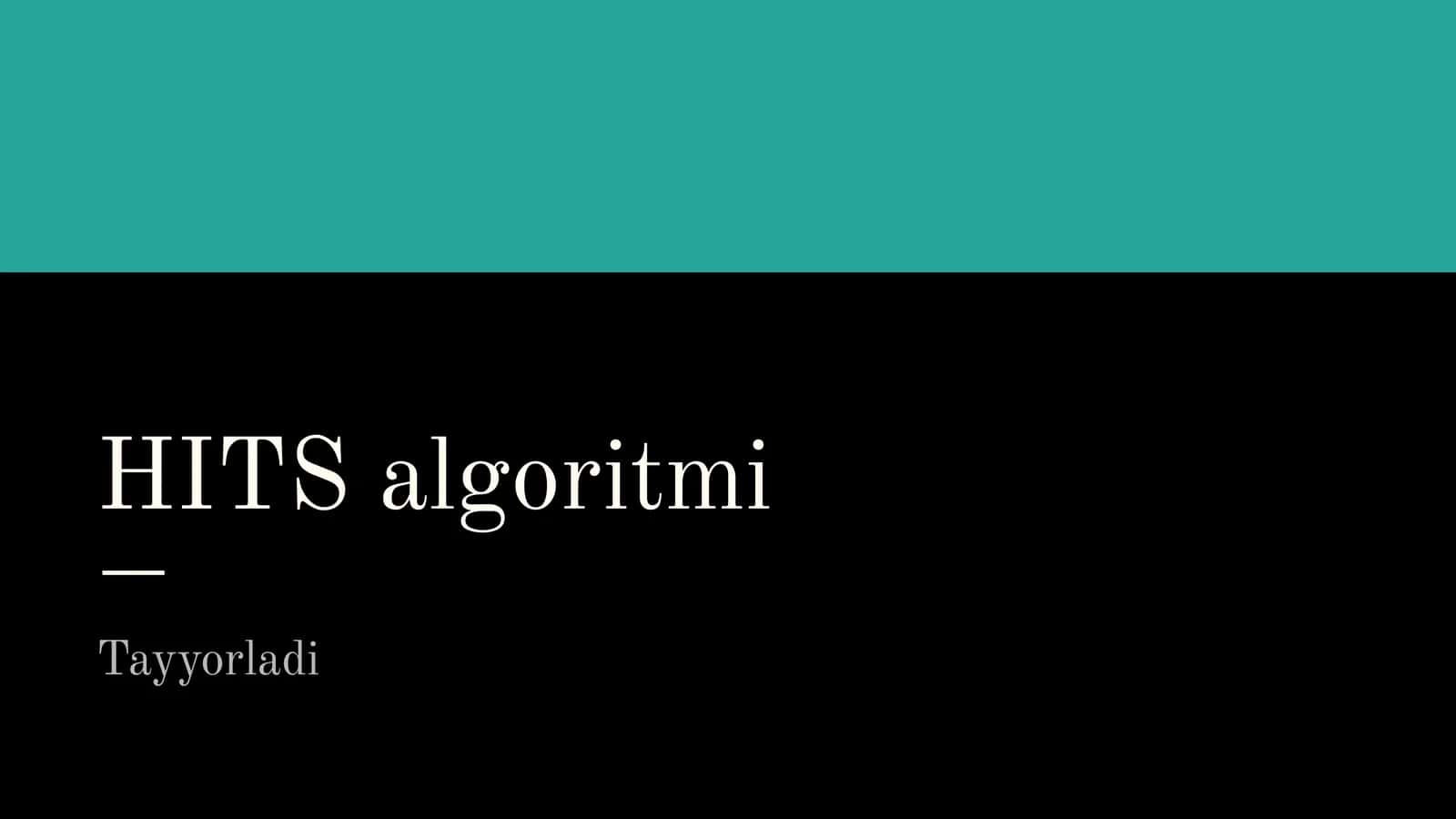 HITS Algoritmi