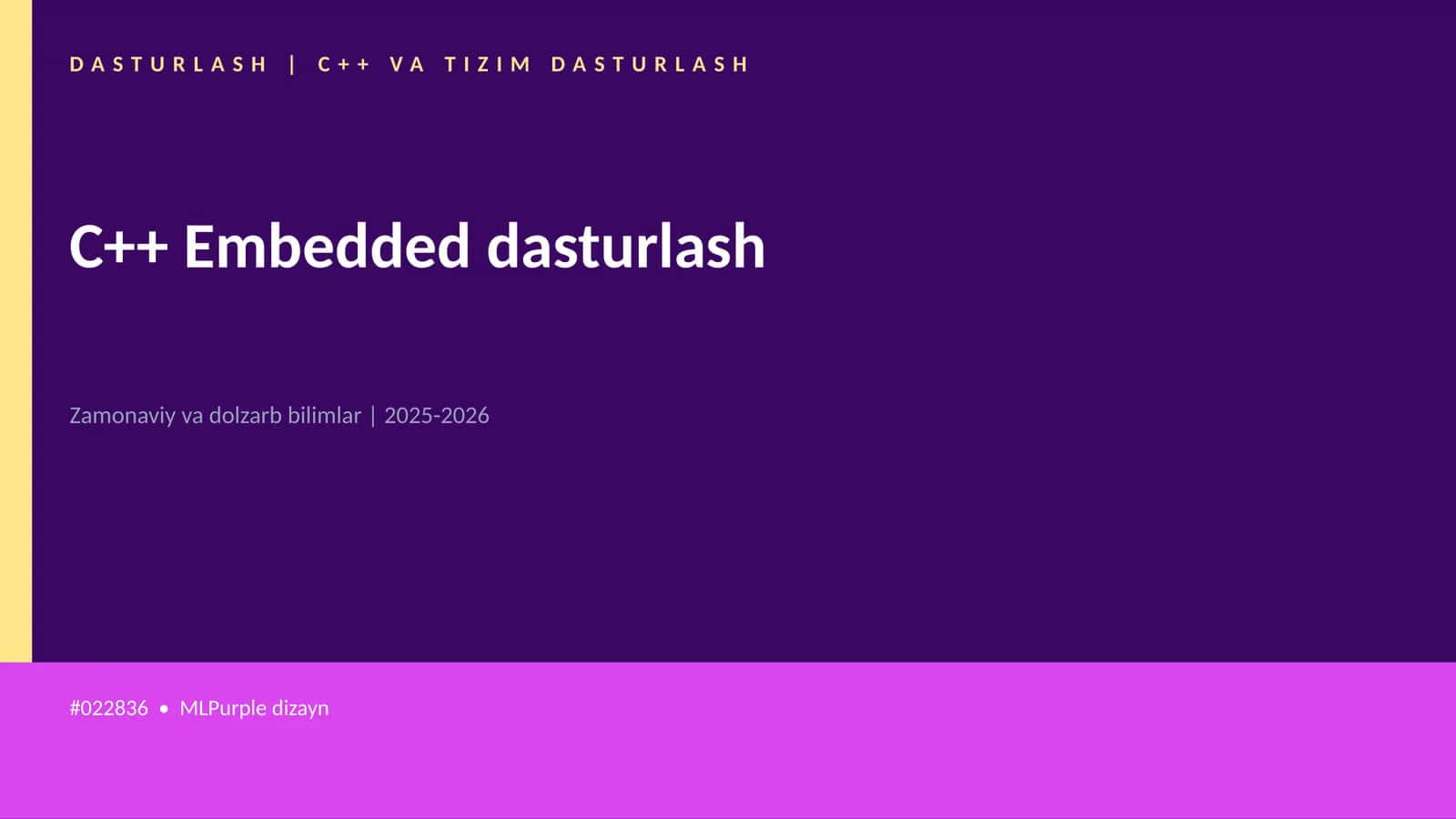 C++ VA TIZIM DASTURLASH