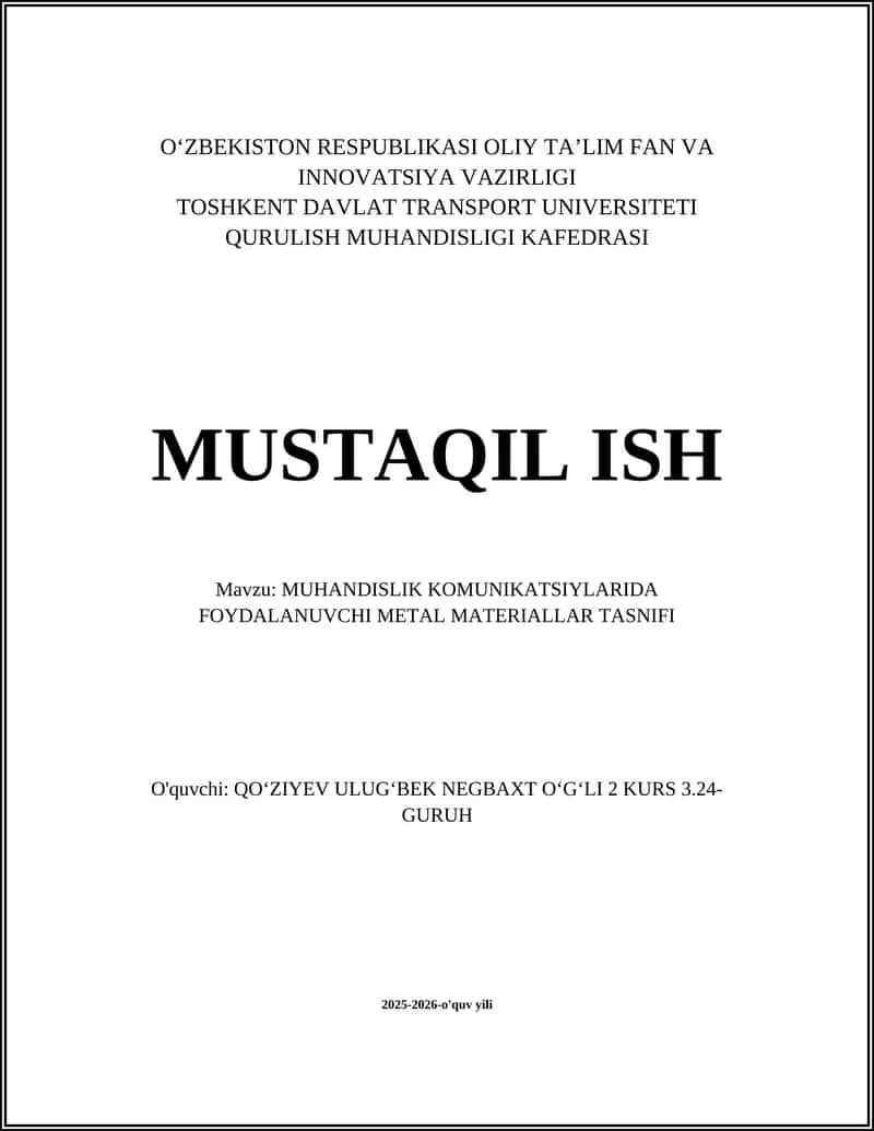 Temir asosidagi materiallar: uglerodli po'latlar tasnifi