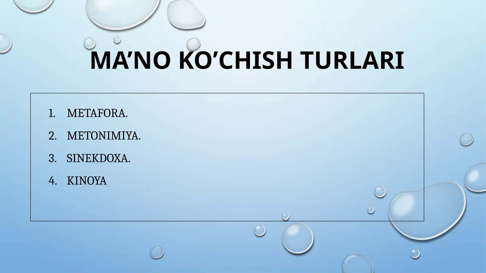 Ko'chma ma'no va uning turlari