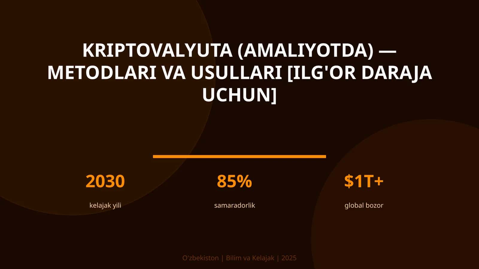 Kriptovalyuta (amaliyotda) — metodlari va usullari [ilg'or daraja uchun]