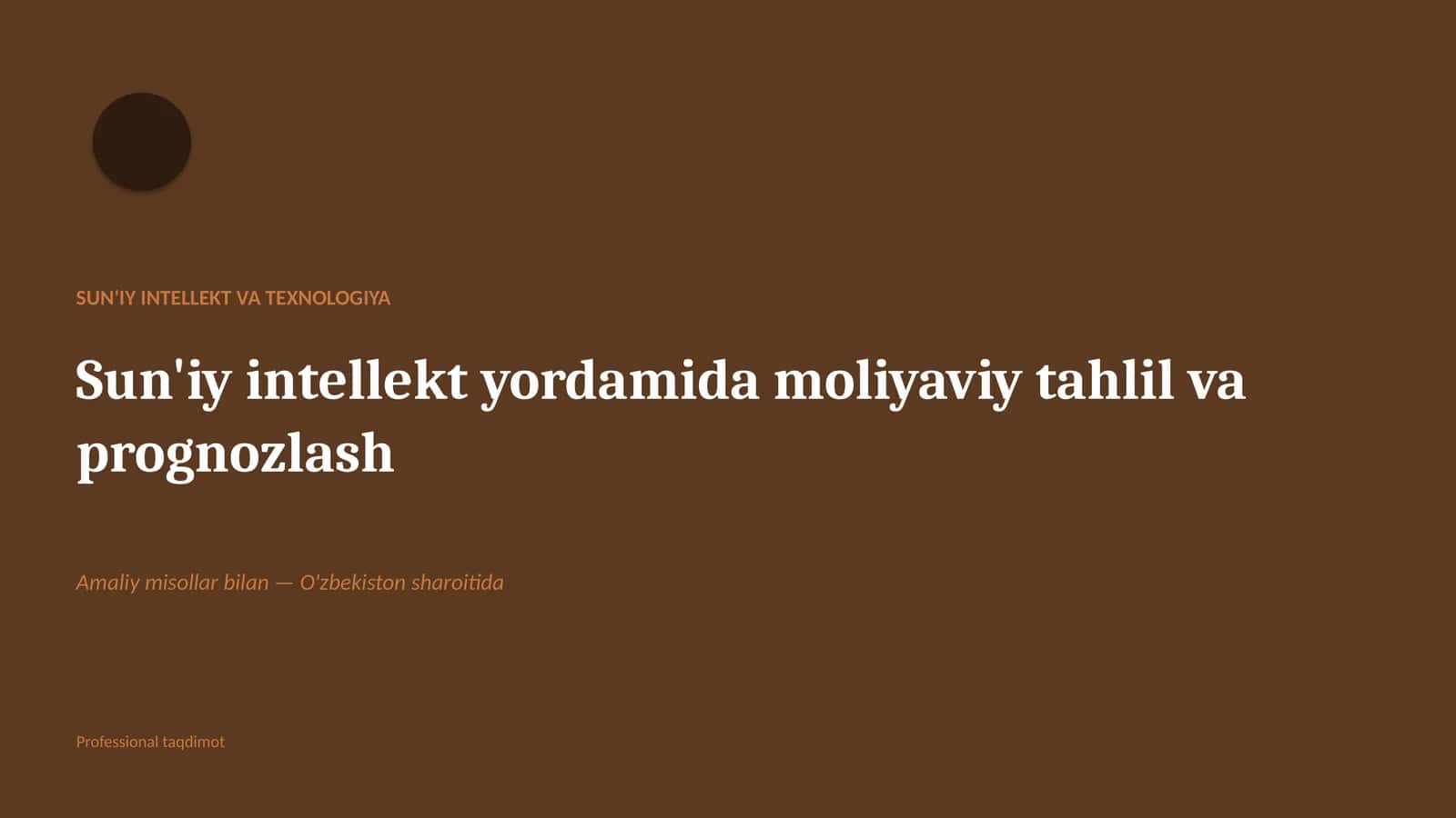 SUN'IY INTELLEKT VA TEXNOLOGIYA