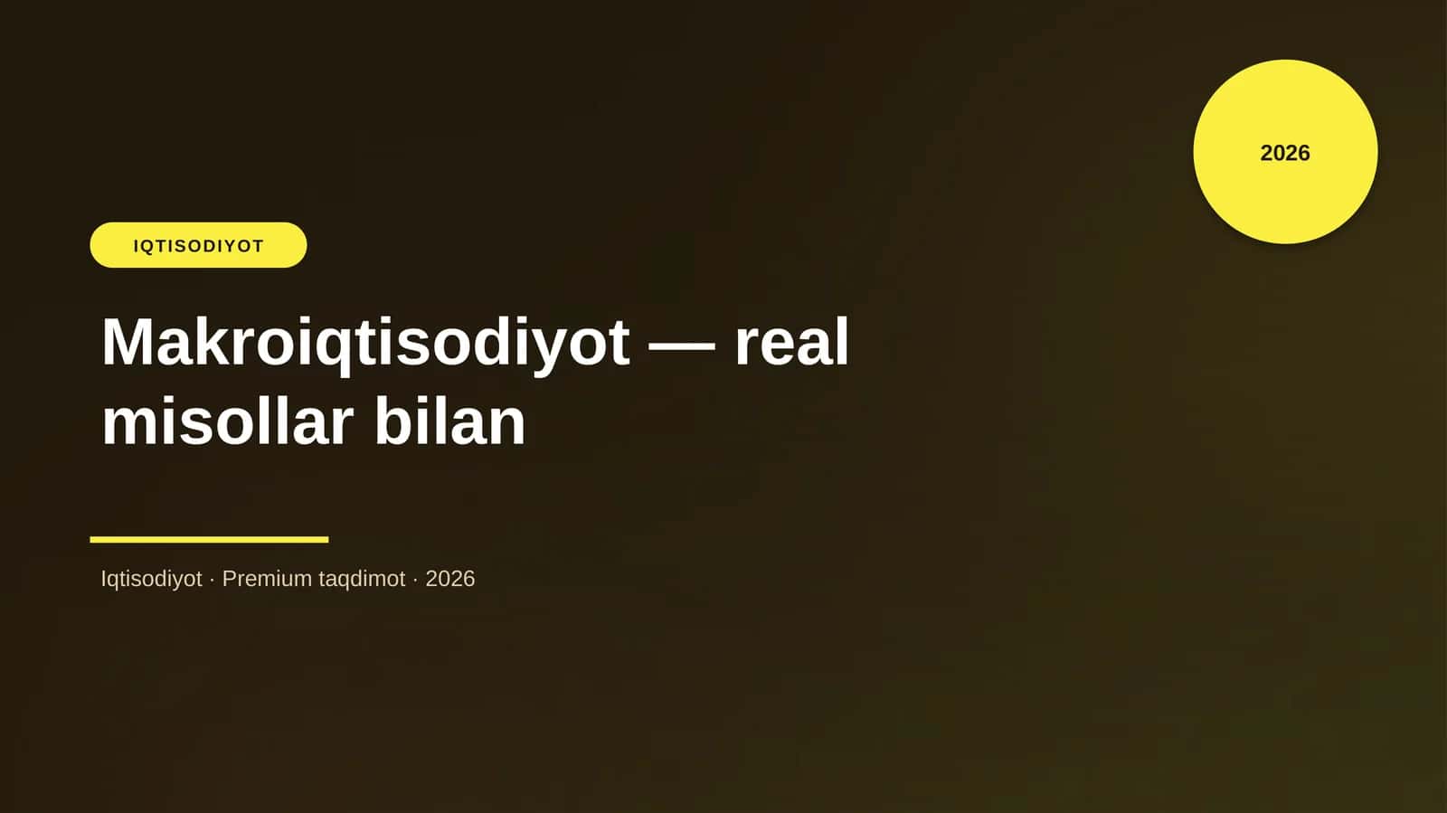 Makroiqtisodiyot - real misollar bilan