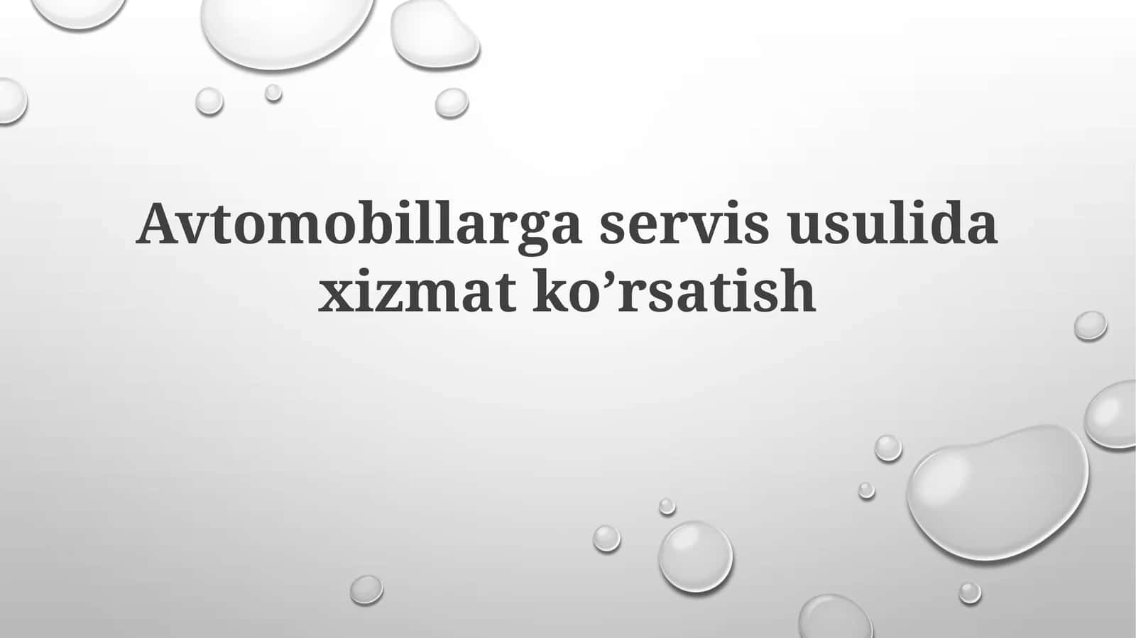 Avtomobillarga servis usullari