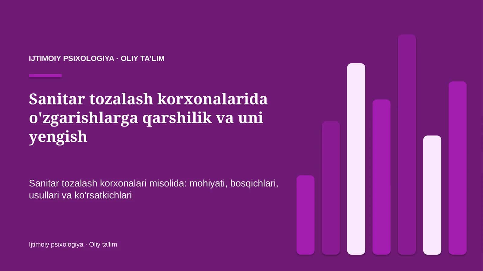 sanitar tozalash korxonalarida o'zgarishlarga qarshilik va uni yengish 1157