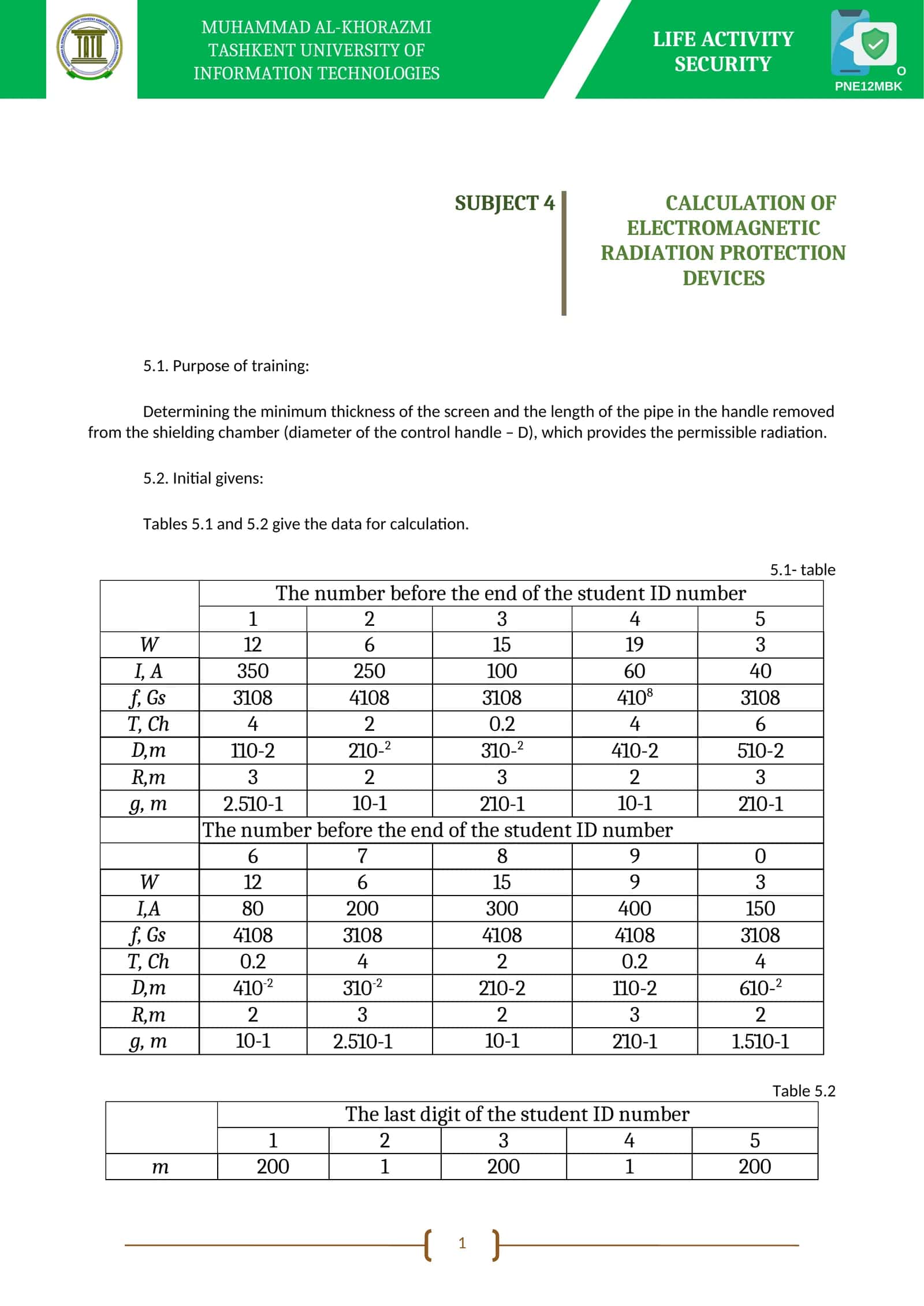 CALCULATION OF ELECTROMAGNETIC RADIATION PROTECTION DEVICES