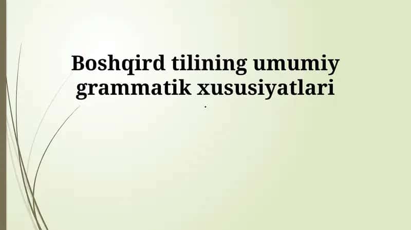 Bashkir tilining grammatikasi