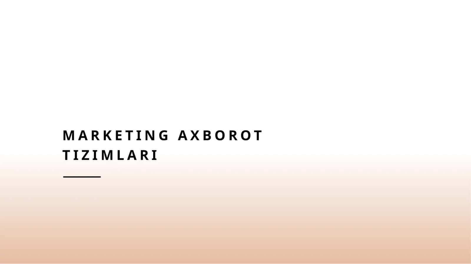 Marketing axborot tizimlari