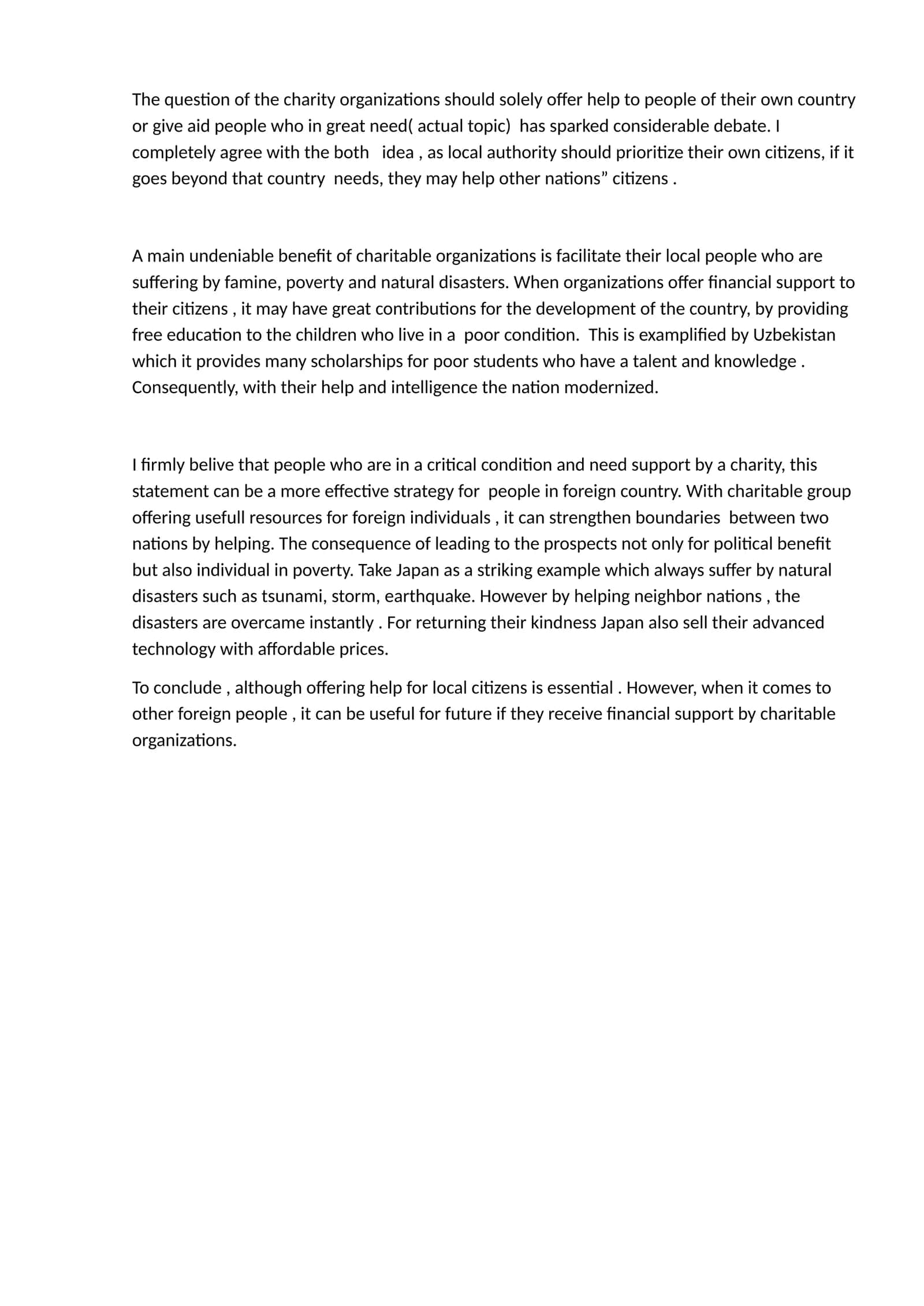 Charitable Organizations and International Aid
