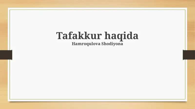 Tafakkur haqida