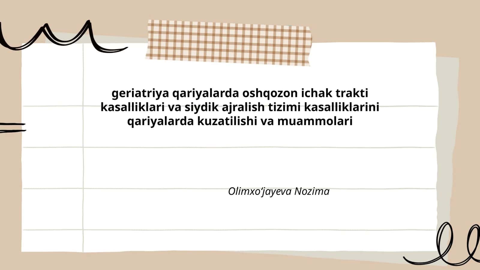 Qariyalarda oshqozon-ichak trakti kasalliklari