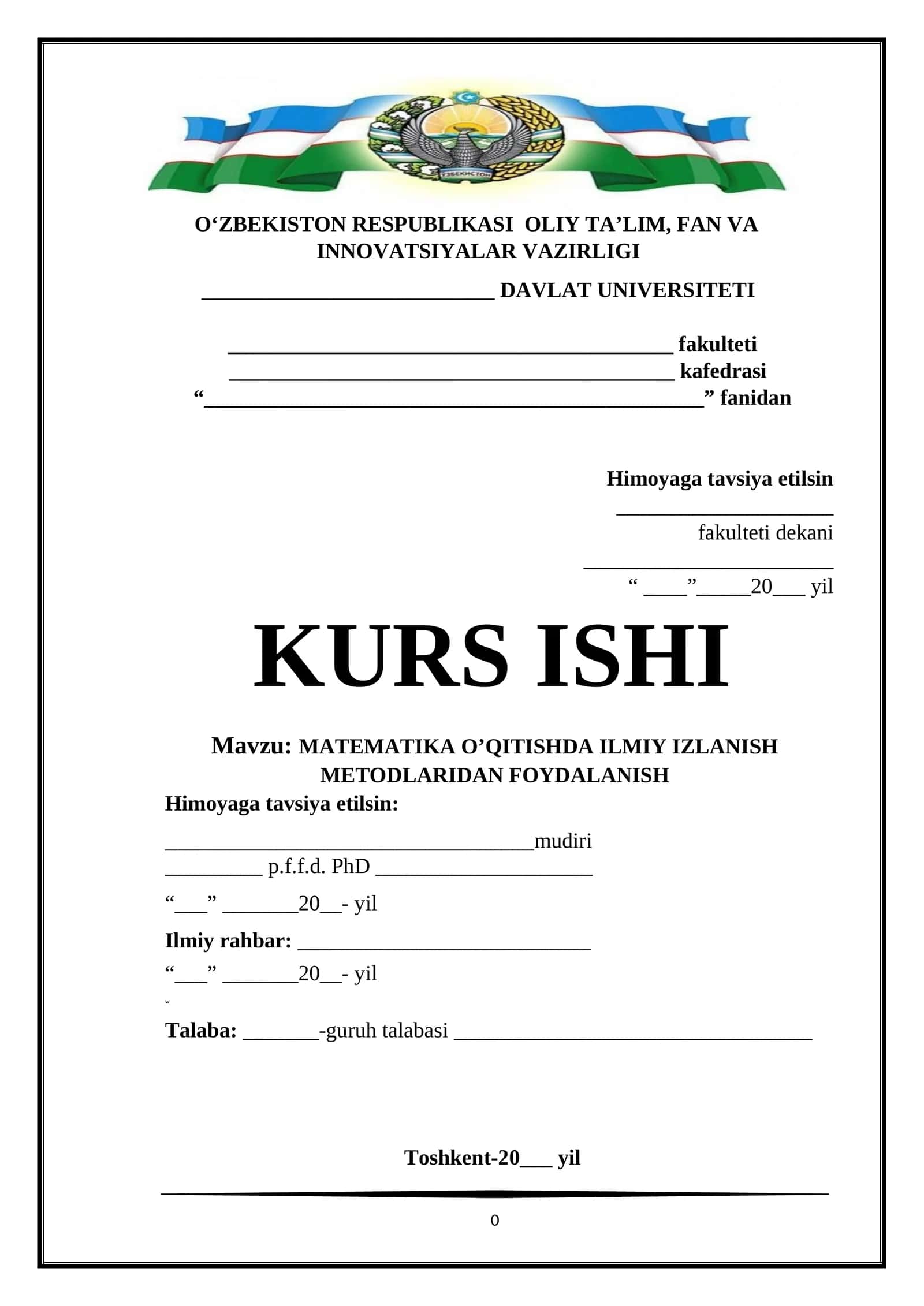 MATEMATIKA O’QITISHDA ILMIY IZLANISH METODLARIDAN FOYDALANISH