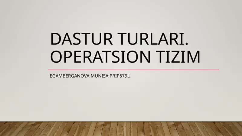 Operatsion tizimlar (sistemalar)