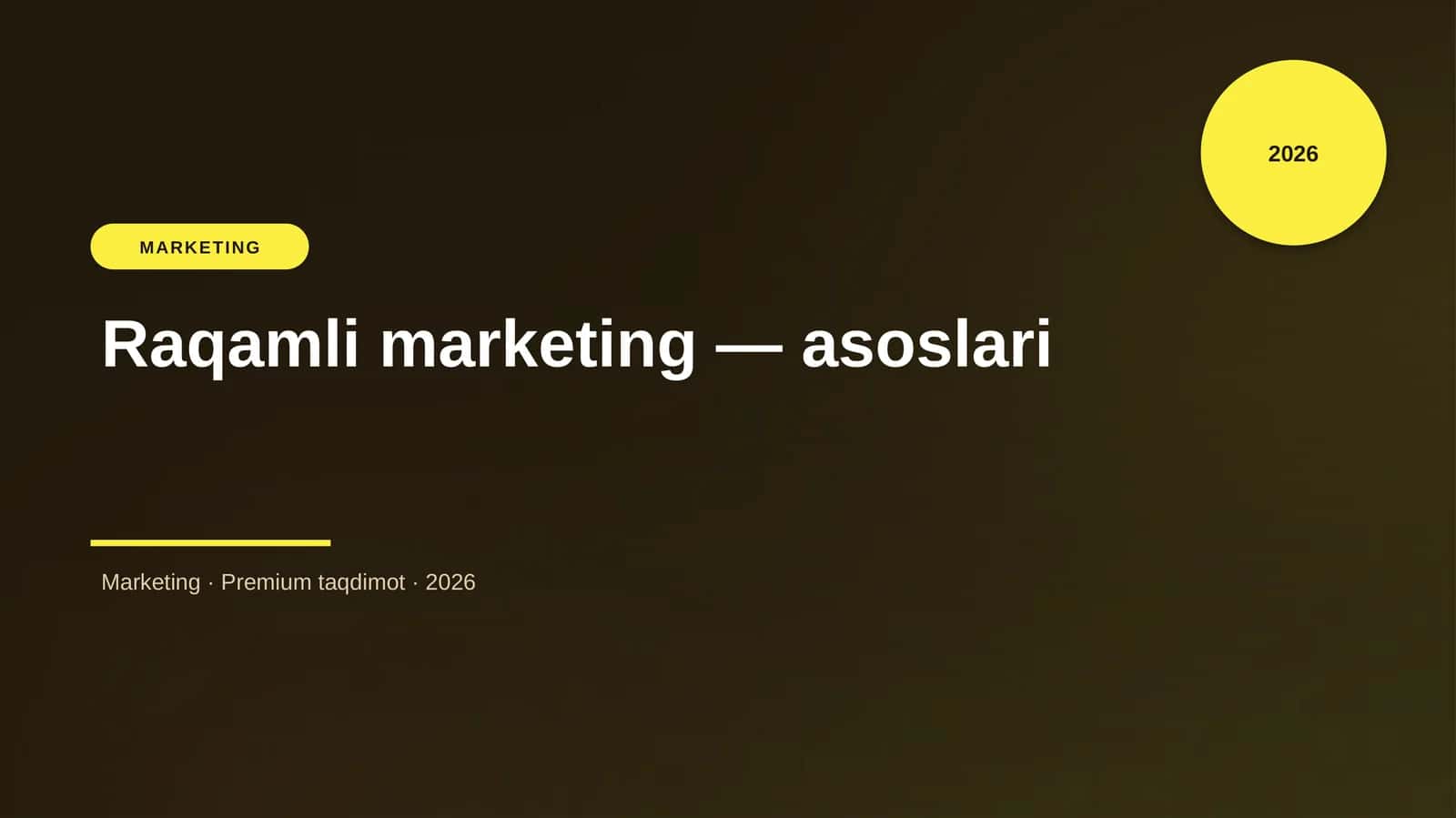 Raqamli marketing — asoslari