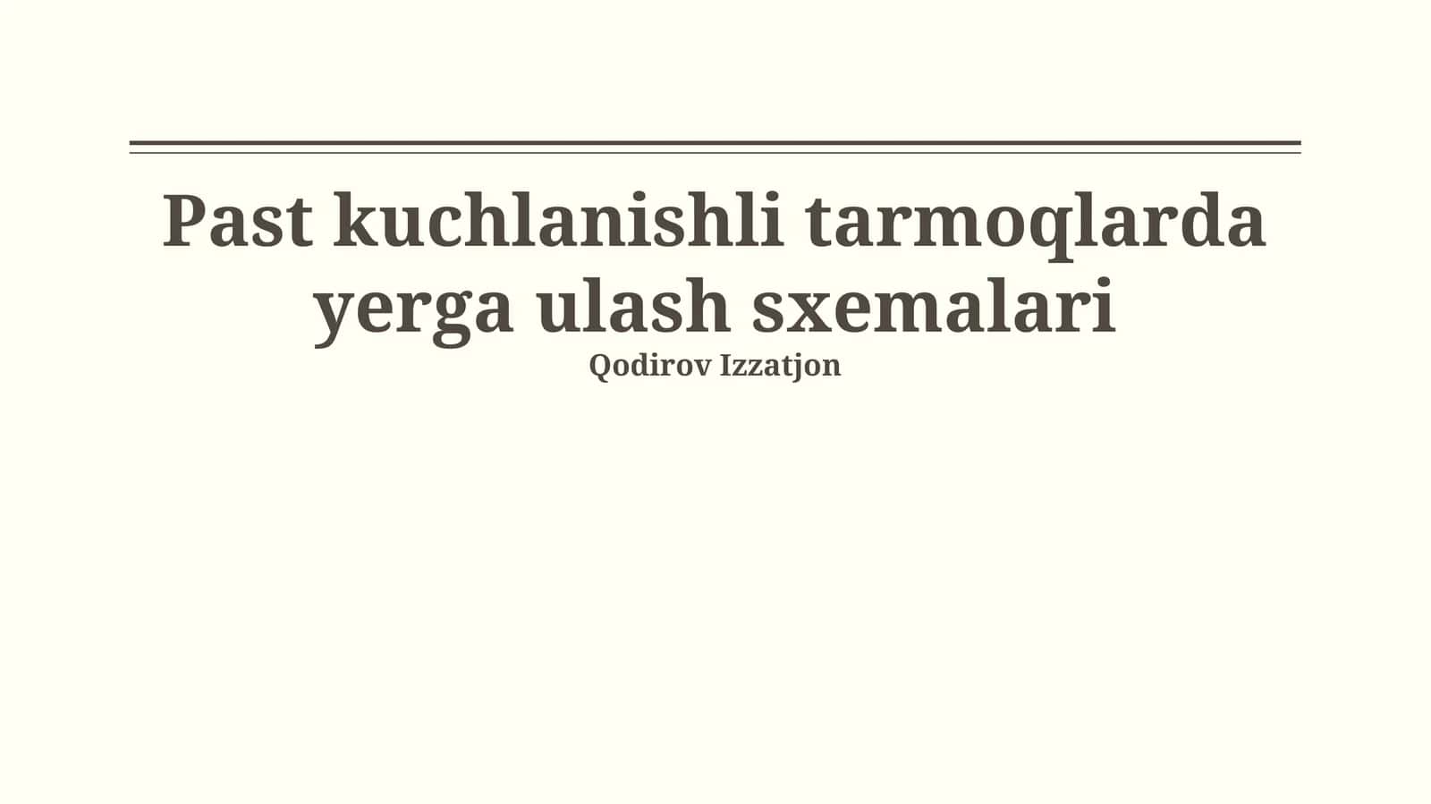 Reaktorli topraklash sxemalari