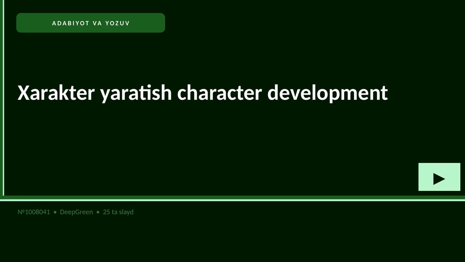 Xarakter yaratish character development
