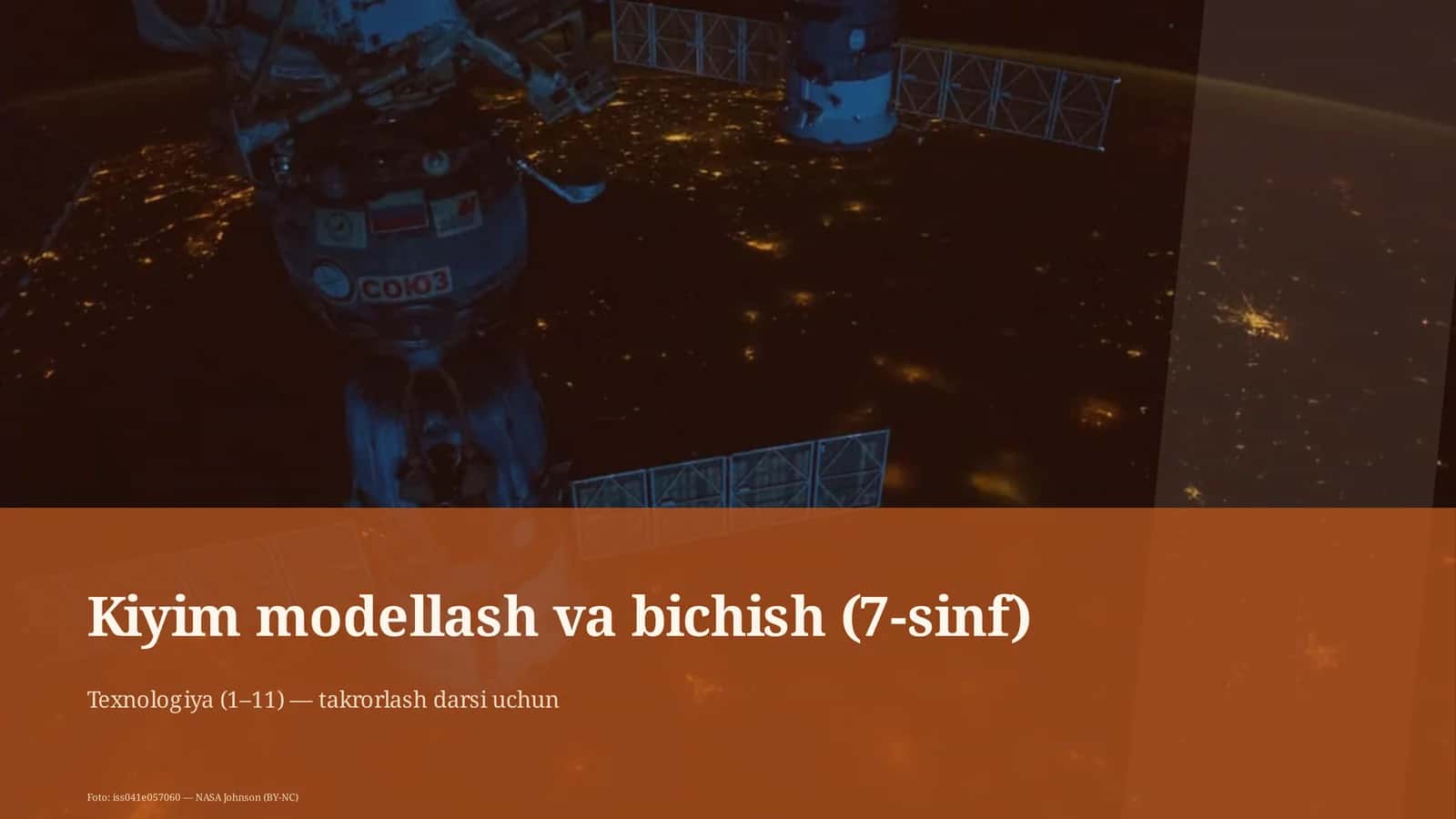 Kiyim modellash va bichish (7-sinf)