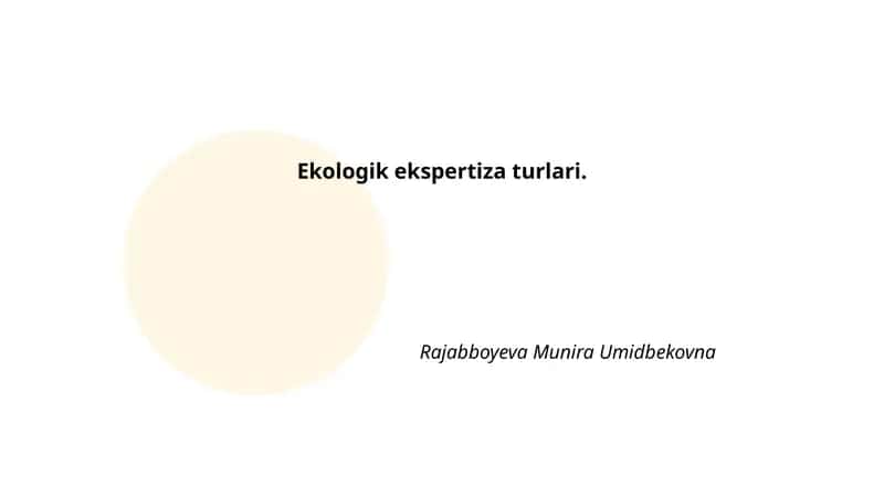 Ekologik ekspertiza turlari