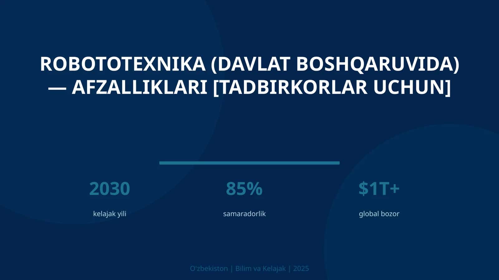 Robototeknika (Davlat boshqaruvida) - afzalliklari [tadbirkorlar uchun]