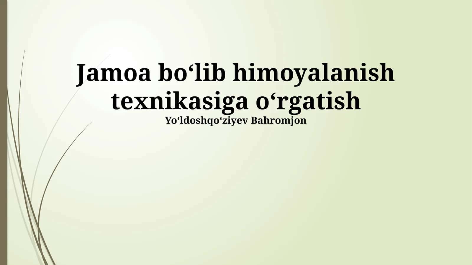 Qurollanmagan himoya texnikalari