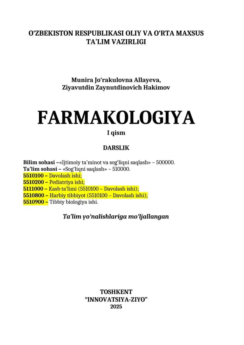 Farmakologiya Darslik