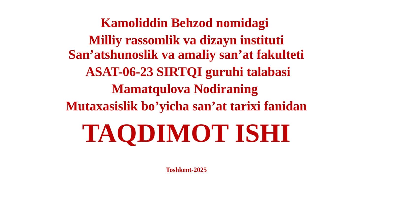 YOG'OCH O'YMAKORLIGI