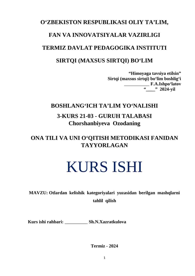 ONA TILI VA UNI O‘QITISH METODIKASI