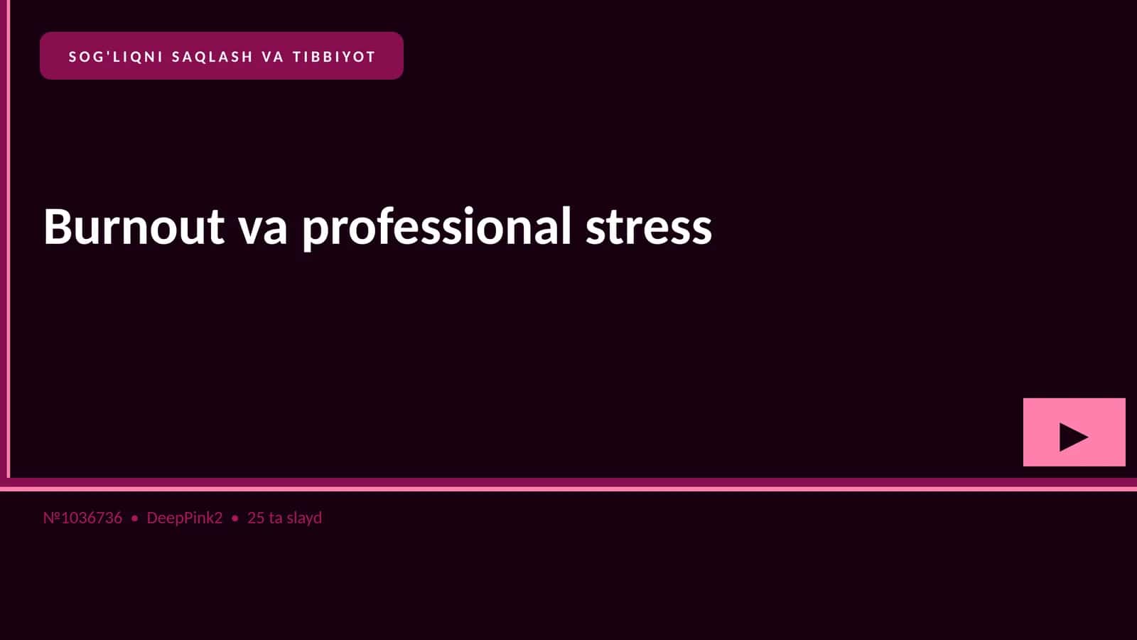 Burnout va professional stress