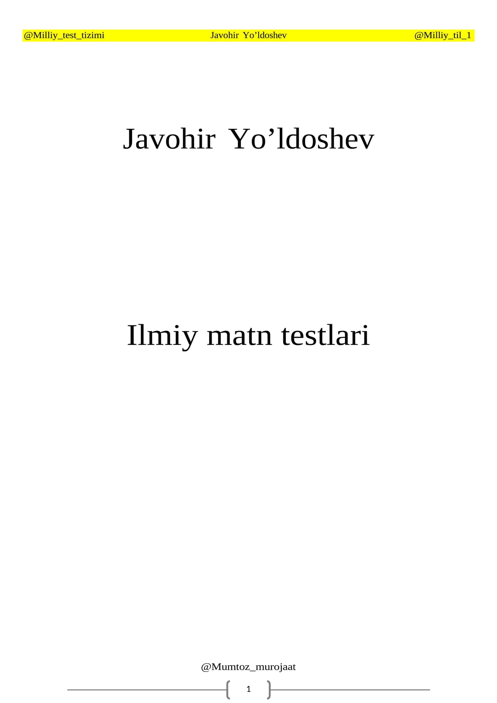Ilmiy matn testlari