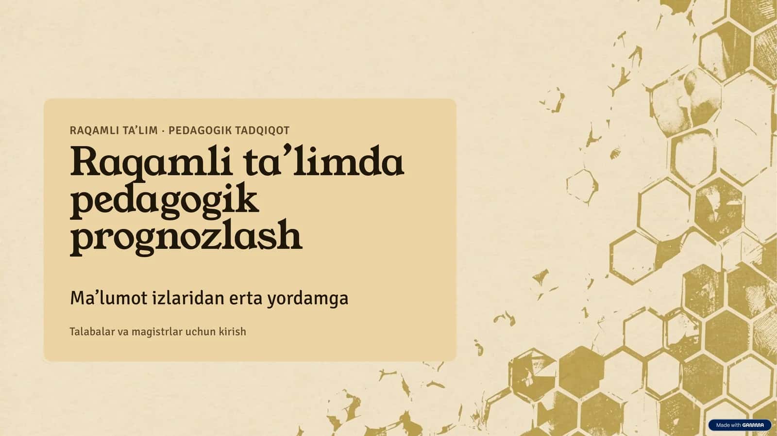 Raqamli ta’limda pedagogik prognozlash